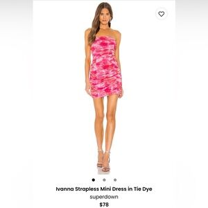 Superdown— Ivannna strapless mini dress in tie-dye